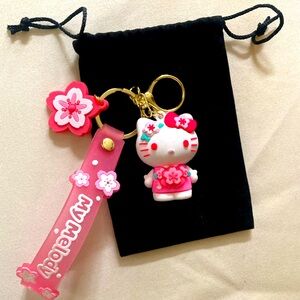 Hello Kitty Keychain Bag Charm with Pink Strap